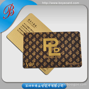 PVC Plastic Member Cards with Drawbench Gold Effect